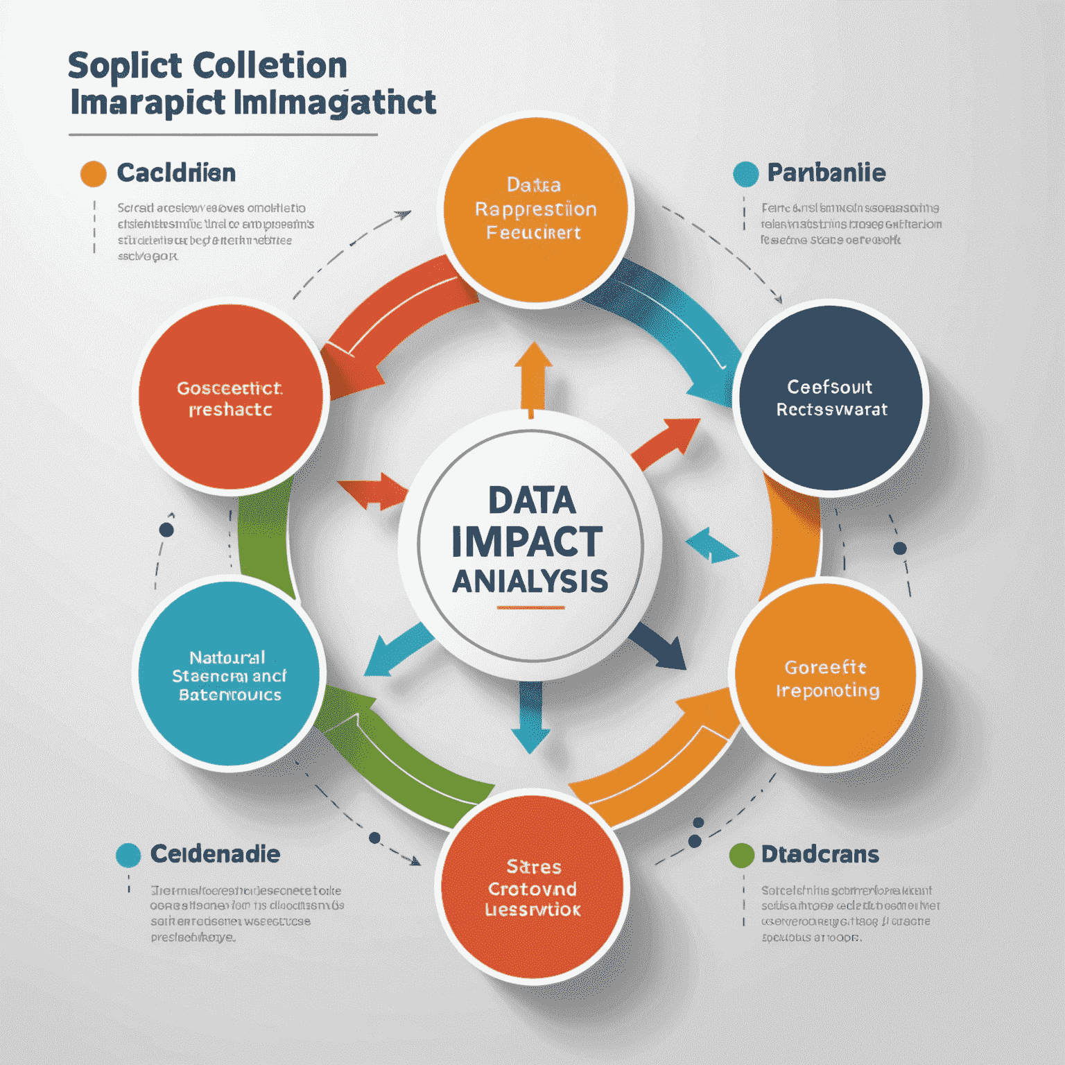 Grafik, die den Prozess der Wirkungsanalyse zeigt: Datensammlung, Analyse, Berichterstattung und Feedback-Schleife